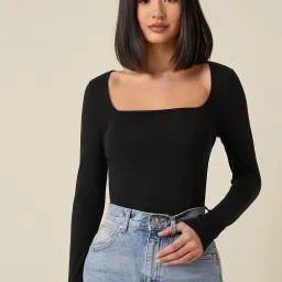 Casual Regular Sleeves Solid Women Black Top-image-14