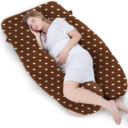 daddy cool U-Shape Dot Print Velvet Microfibre Polka Pregnancy Pillow Pack of 1-picture-2