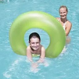 Inflatable Swim Ring 30 inch / 76 cm Swimming Ring Float for Kids Green Inflatable Swimming Safety Tube-image-44
