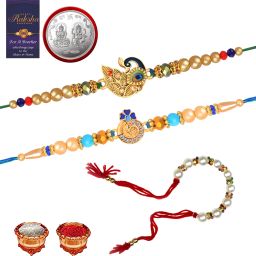 Bhaiya Bhabhi Rakhi Gift Set-067862 Mauli Thread Rakhi, Lumba Set-36
