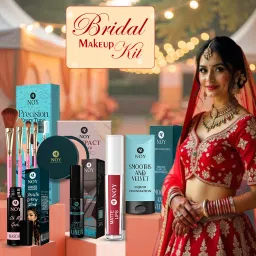 Makeup Kit For Bridal Use With Compact, Primer & Venetian Red Lipstick Shades-image-75