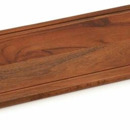 23.5 x 8.5 Inch Handcrafted Brown Acacia Rectangular Wooden Serving Platter Tray Serving Set-image-35