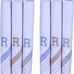 Tatsam handkerchief set for men women and boys alphabets design "R" pack of 6 handkerchief ["White"] Handkerchief-image-50