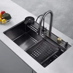 Pull-down Faucet, Anti Scratch Design 304 Grade Stainless Steel 30 x 18 x 10 Inch Kitchen Sink Vessel Sink-image-52