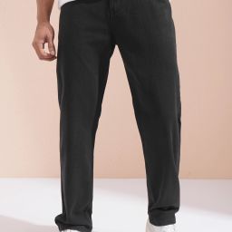 Men Relaxed Fit Mid Rise Black Jeans-image-32
