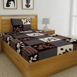 180 TC Cotton Single Floral Flat Bedsheet-image-97