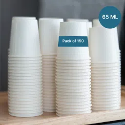Pack of 150 Paper 65 ML Disposable Drinking Paper Cups for Hot & Cold Beverages- Pack of 150-32