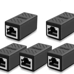 Fedus RJ45 Coupler Ethernet Coupler Cat7, Cat6 Cat5e RJ45 8P8C Inline lan Coupler Ethernet Extender Adapter Pack 5 Lan Adapter-38