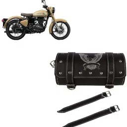 Saddle Bag Black Leatherette Motorbike Saddlebag-picture-14