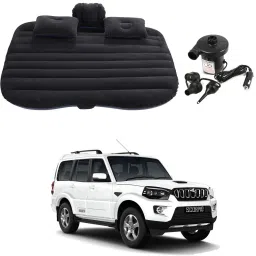 Car Inflatable Bed Mattress with Two Air Pillows For Mahindra Scorpio Black Car Inflatable Bed-picture-18