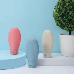 Pack of 3 Refillable Travel Bottles for Toiletries Silicone Container for Cream 60 ml Bottle-26