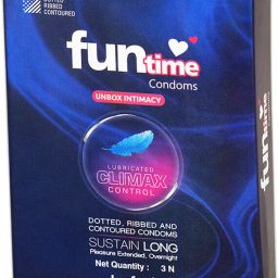 Dotted, Ribbed & Contoured Lubricated Climax Control Condom | 3N Each Condom-image-39