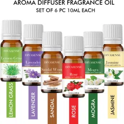 Diffuser Oil Rose, Jasmine, Lavender, Sandalwood, Mogra, Lemon Grass Aroma Oil, Diffuser, Refill, Spray-10