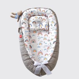 New Born Baby Nest Bed for 0-2 Years Baby, 50 X 85 cm,GreyEdge Rainbow Powder NA Baby Nest-20