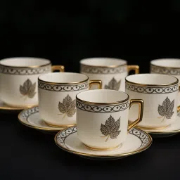 Pack of 6 Ceramic V3 Golden Leaf Cutlery Set-17