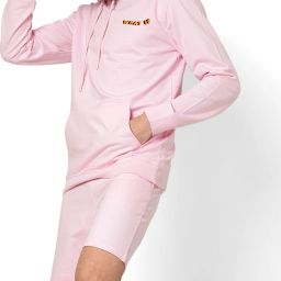 Men Night Suit Set Pink Solid-image-1