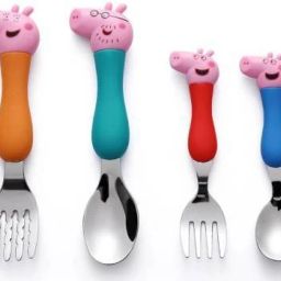 Pig Cartoon Theme Stainless Steel Cutlery Set for Kids Steel Cutlery Set-0