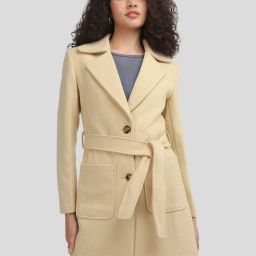 Tweed Solid Coat For Women-image-30