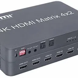 Etzin 4k 4x2 HDMI Matrix Switch Splitter EDID30Hz Full HD 1080P with IR Remote Control 2160 inch Blu-ray Player-42