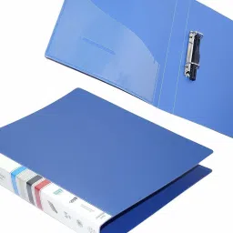 canoff Plastic Presents Plastic File Folder 403 2D Ring Binder A4 Size Tough & Durable Ring Binder Box Board File - 4pk (Blue) image 4