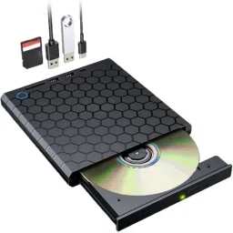 RyzCare CD/DVD Drive with SD/TFSlots DVD DrivePlayer USB3.0HUB Portable CD DVD Burner TF External DVD Writer-30