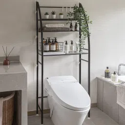 ® 3 Tier Over The Toilet Storage Rack Rust-Free & Sturdy Metal Toilet Rack Steel Wall Shelf-image-2