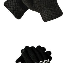 Striped, Self Design, Printed Winter Men Gloves-1