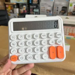 coskira Color 12-digits Mechanical Key Calculator Battery Portable Calculator Cute Calculator 12 Digit Large LCD Display Big Round Button Battery Powered BasicCalculator image 2