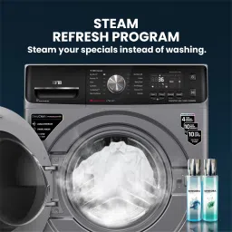 ifb 9 kg 5 Star with Steam Refresh program, 9 Swirl Wash, Eco Inverter, with AI Fully Automatic Front Load with In-built Heater Black, Grey image 4