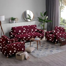 Polyester, Polycotton Abstract 3+1+1 Seater Sofa Cover-image-23