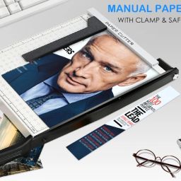 A4 Paper Trimmer Paper Cutter Heavy Duty Metal Base Trimmer Gridded Paper Photo Plastic Grip Guillotine Paper Cutter-image-8