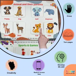 All in One Early Learning Velcro Binder Book For Kids to Learn Alphabet, Numbers-0