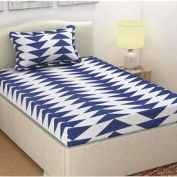 160 TC Polycotton, Microfiber, Cotton Blend Single 3D Printed Flat Bedsheet-image-86
