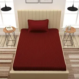 310 TC Satin Single Striped Flat Bedsheet-image-74