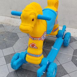 BABY'' BABY PLASTIC HORSE WITH ROCKING FUNCTION AND RUNNING RIDE ON WITH AMAZING COLOR FOR YOUR KIDS First Class Rocking Plastic Horse With 4 Wheels For Cycle The Horse, 2 In 1 Function Rocking And Cycling rider For Your Kids ,Bridle For Parent Control.DERTYU-SDEFRTYH-10113-32