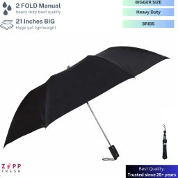 2 Fold Manual Open|Close UV Coated BigSize Long Lasting Travel 8Ribs Men & Women Umbrella-12
