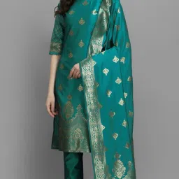 Women Silk Blend Kurta Pant Dupatta Set-image-42