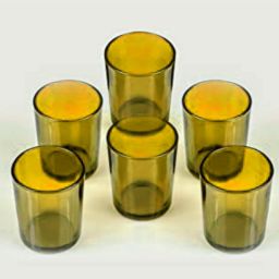 Tea light candle glass holder yellow colour pack of 6 Candle-image-13