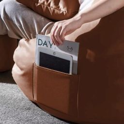 seventh heaven 4XL Filled Bean Bag with Cushion and Footrest - Scratch Resistant Premium Leatherite Bean Bag FootstoolWith Bean Filling image 3