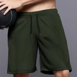 Solid Men Green Regular Shorts-image-39