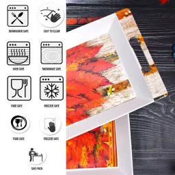u.p.c. Melamine Serving Tray, Set of 2 (Medium and Large Size) Rosseate Series Tray Tray image 4