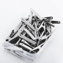 36 Pcs Stainless Steel Cloth Clips For Drying Clothes with Storage Box Plastic Cloth Clips-18