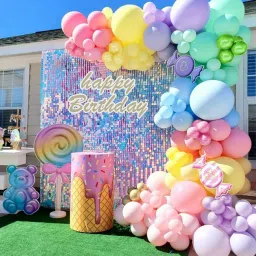 Multicolor pastel balloon Garland kit 62pcs pcs baby shower wedding birthday-image-31