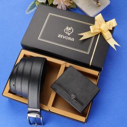 Men Casual Black Genuine Leather Reversible Belt-image-2