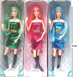 Pack of 3 Fashion Dolls with Stroller, Pet, Baby, Dresses | Gift for Girls 3–10-11