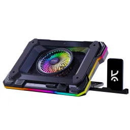 Kreo Arctik Laptop Cooler 140mm Turbo Fan, Adjustable RPM, 10 RGB Modes, Phone Holder 1 Fan Cooling Pad-20