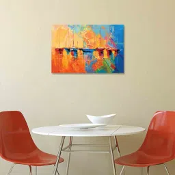 da monica Sailboat Multicolour Teak Wood Canvas Art Print-picture-4