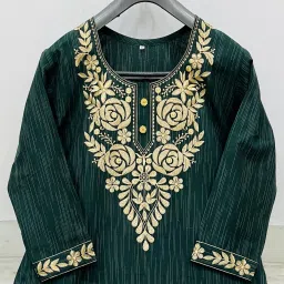 za store Embroidered Kurta, Trouser/Pant & Dupatta Set image 3