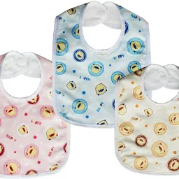 Baby Waterproof, Super Soft Cotton Daily Use, Elegant and Stylish Button bibs for baby boy and baby girl-Pack of 3 (Multicolor)-picture-15