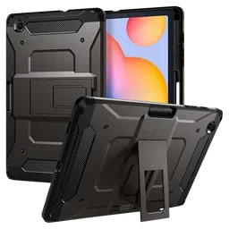 spigen Tough Armor Pro TPU & PC Back Case with Stand for SAMSUNG Galaxy Tab S6 Lite with S Pen Holder (Comfortable Angle, Gunmetal)-25